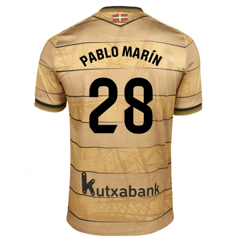 Danxen Dame Pablo Marín #28 Brun Bortetrøye Drakt Trøye 2024/25 Skjorter T-Skjorte