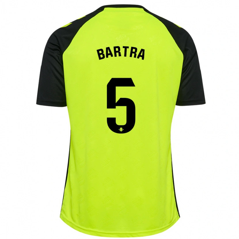 Danxen Dame Marc Bartra #5 Fluorescerende Gul Svart Bortetrøye Drakt Trøye 2024/25 Skjorter T-Skjorte