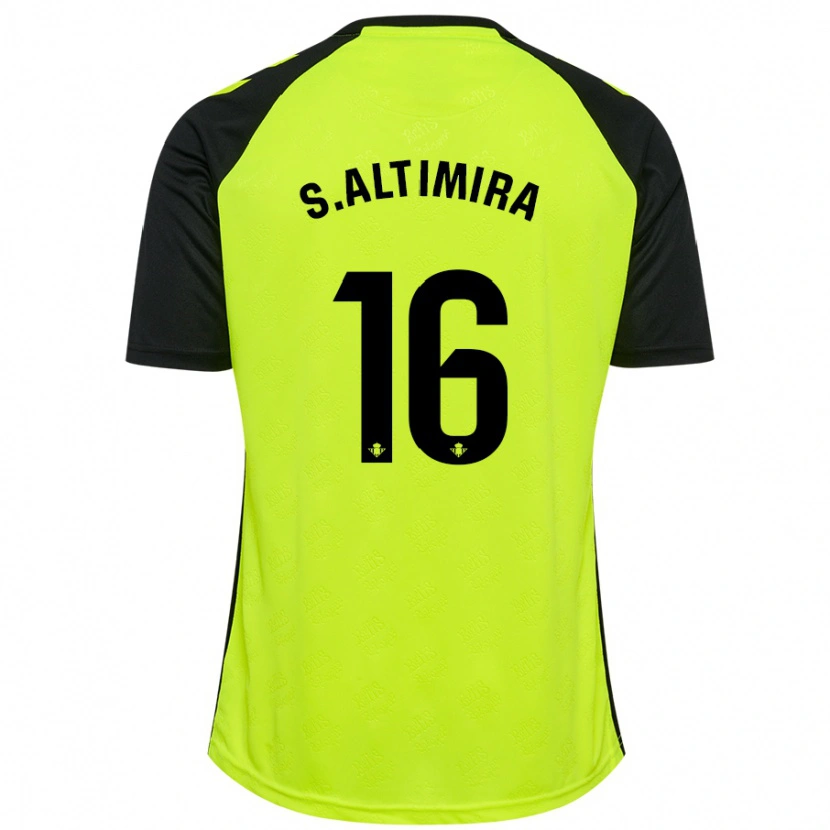 Danxen Dame Sergi Altimira #16 Fluorescerende Gul Svart Bortetrøye Drakt Trøye 2024/25 Skjorter T-Skjorte