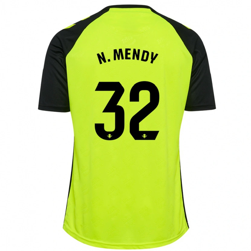 Danxen Dame Nobel Mendy #32 Fluorescerende Gul Svart Bortetrøye Drakt Trøye 2024/25 Skjorter T-Skjorte