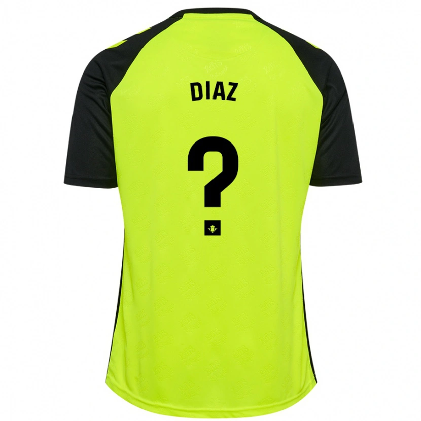 Danxen Dame Ismael Díaz #0 Fluorescerende Gul Svart Bortetrøye Drakt Trøye 2024/25 Skjorter T-Skjorte