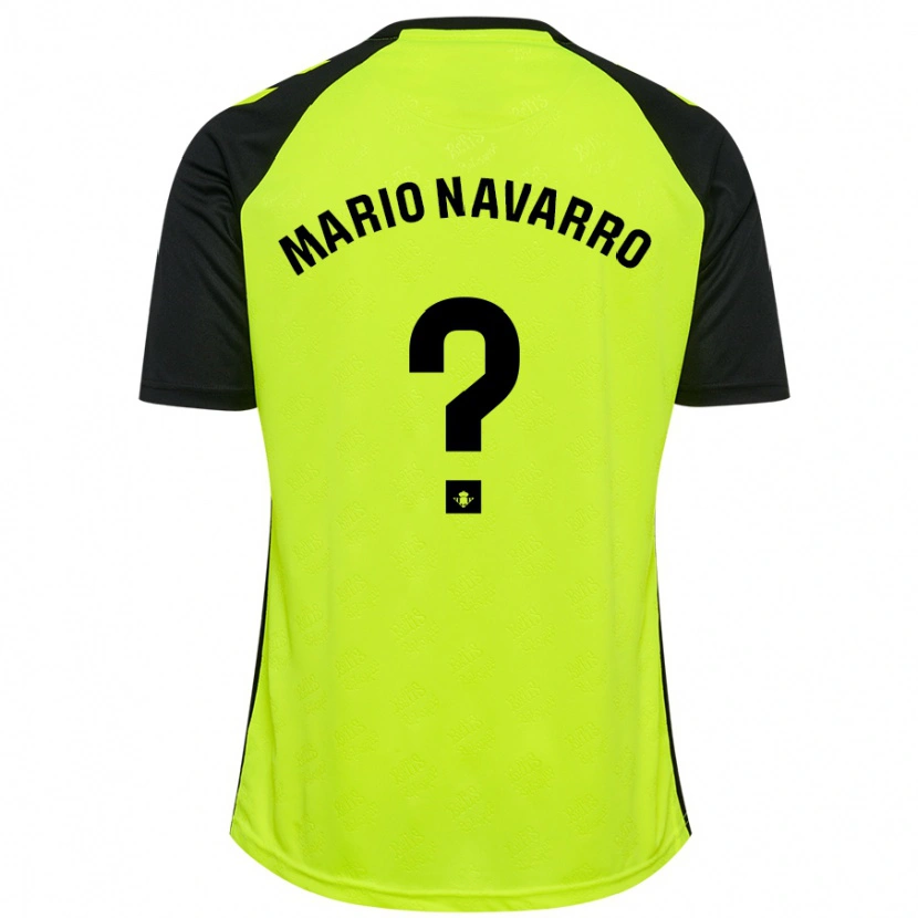 Danxen Dame Mario Navarro #0 Fluorescerende Gul Svart Bortetrøye Drakt Trøye 2024/25 Skjorter T-Skjorte