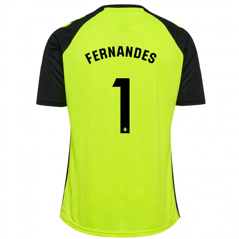 Danxen Dame Guilherme Fernandes #1 Fluorescerende Gul Svart Bortetrøye Drakt Trøye 2024/25 Skjorter T-Skjorte