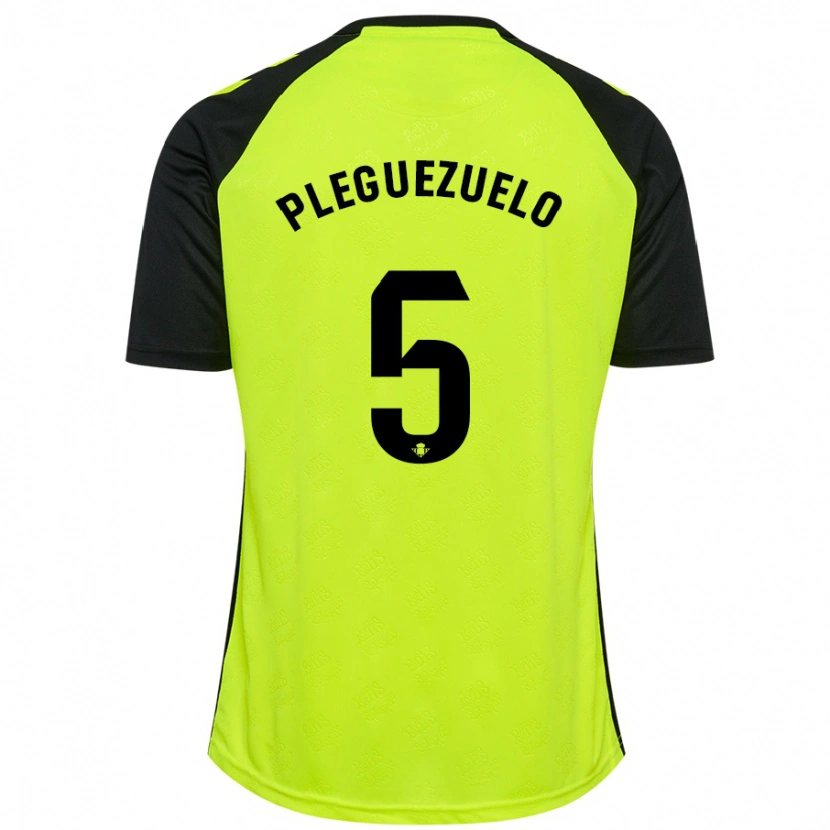 Danxen Dame Xavi Pleguezuelo #5 Fluorescerende Gul Svart Bortetrøye Drakt Trøye 2024/25 Skjorter T-Skjorte