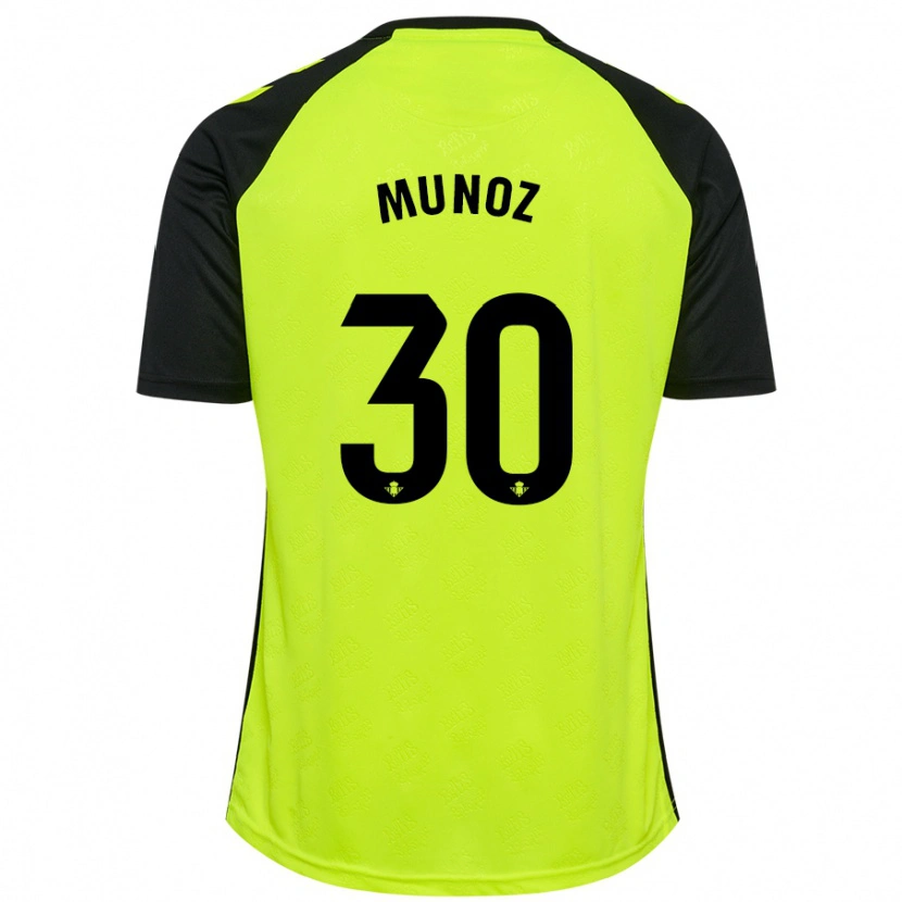 Danxen Dame Blanca Muñoz #30 Fluorescerende Gul Svart Bortetrøye Drakt Trøye 2024/25 Skjorter T-Skjorte