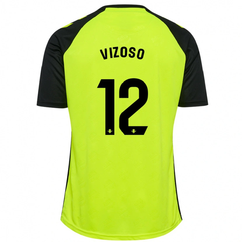 Danxen Dame Paula Vizoso Prieto #12 Fluorescerende Gul Svart Bortetrøye Drakt Trøye 2024/25 Skjorter T-Skjorte