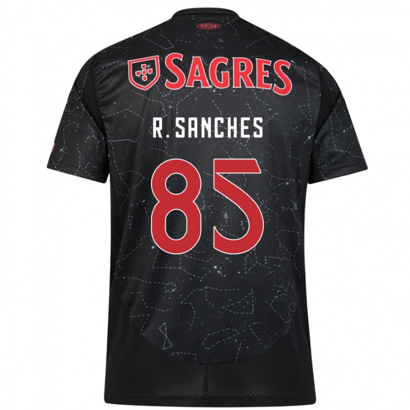 Danxen Dame Renato Sanches #85 Svart Rød Bortetrøye Drakt Trøye 2024/25 Skjorter T-Skjorte