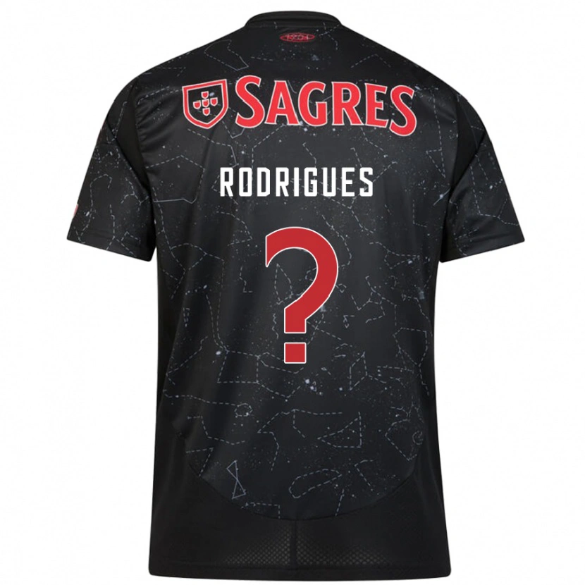 Danxen Dame Miguel Rodrigues #0 Svart Rød Bortetrøye Drakt Trøye 2024/25 Skjorter T-Skjorte