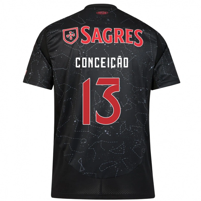 Danxen Dame João Conceição #13 Svart Rød Bortetrøye Drakt Trøye 2024/25 Skjorter T-Skjorte