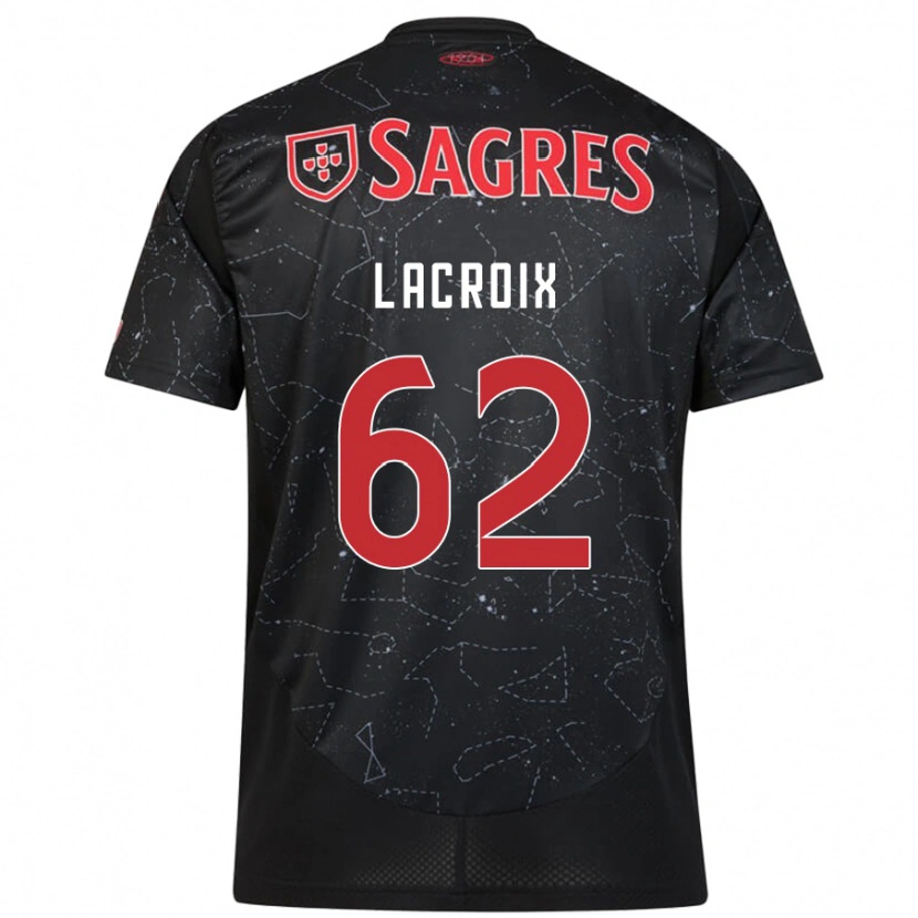 Danxen Dame Lenny Lacroix #62 Svart Rød Bortetrøye Drakt Trøye 2024/25 Skjorter T-Skjorte