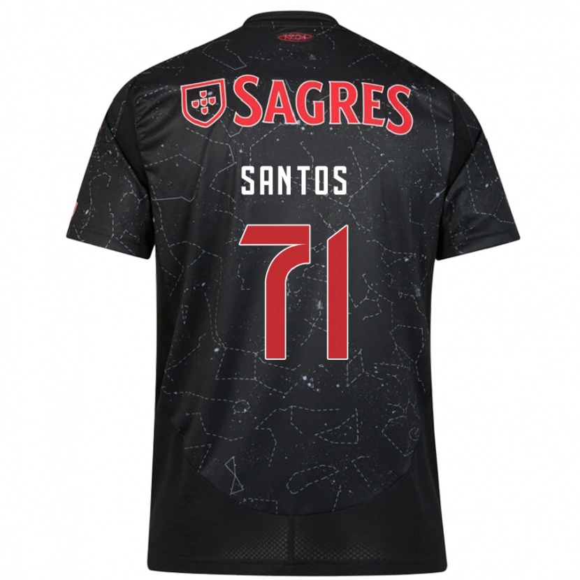 Danxen Dame Leandro Santos #71 Svart Rød Bortetrøye Drakt Trøye 2024/25 Skjorter T-Skjorte