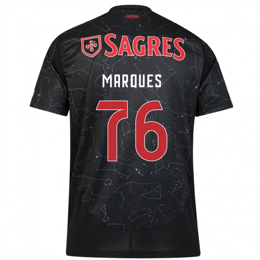 Danxen Dame Gustavo Marques #76 Svart Rød Bortetrøye Drakt Trøye 2024/25 Skjorter T-Skjorte