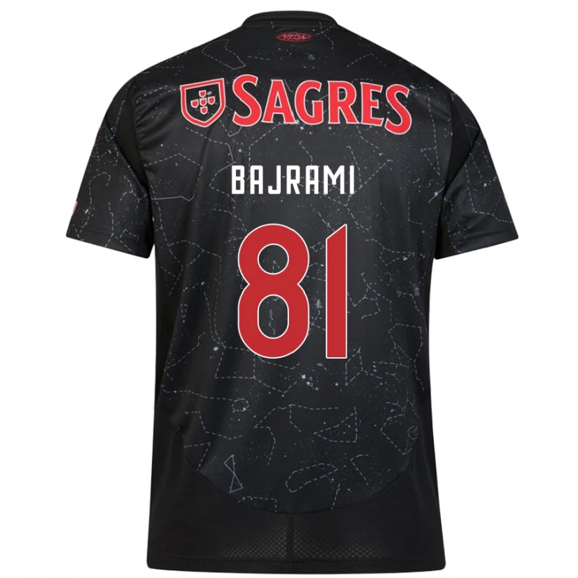 Danxen Dame Adrian Bajrami #81 Svart Rød Bortetrøye Drakt Trøye 2024/25 Skjorter T-Skjorte