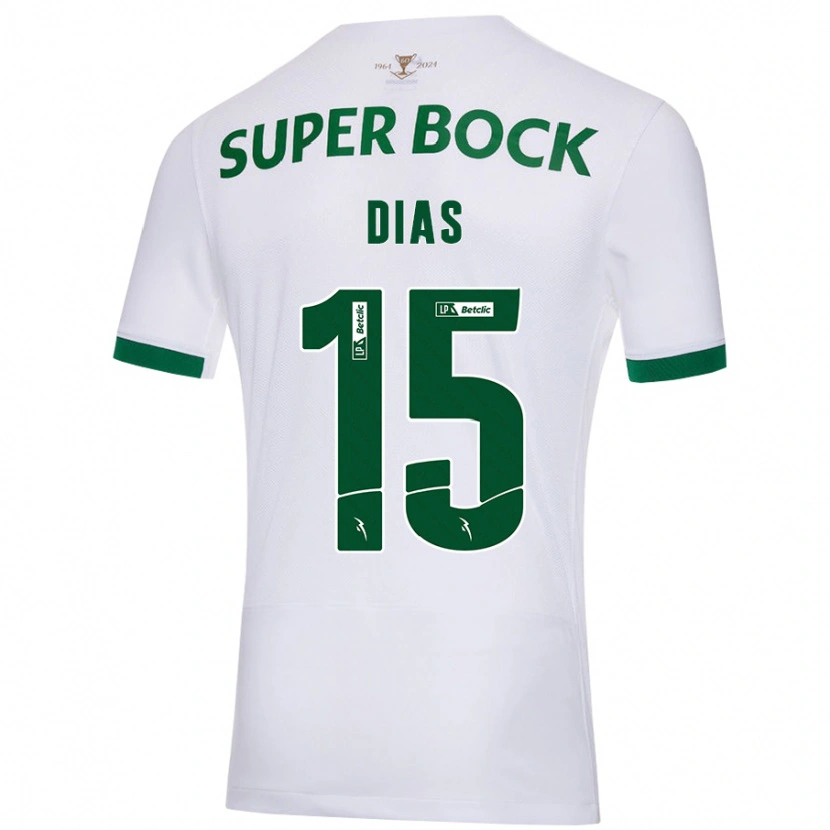 Danxen Dame Rodrigo Dias #15 Hvit Grønn Bortetrøye Drakt Trøye 2024/25 Skjorter T-Skjorte