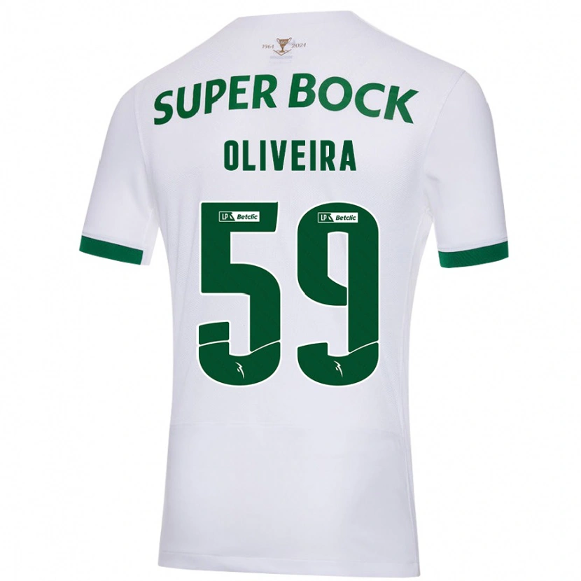 Danxen Dame Kauã Oliveira #59 Hvit Grønn Bortetrøye Drakt Trøye 2024/25 Skjorter T-Skjorte