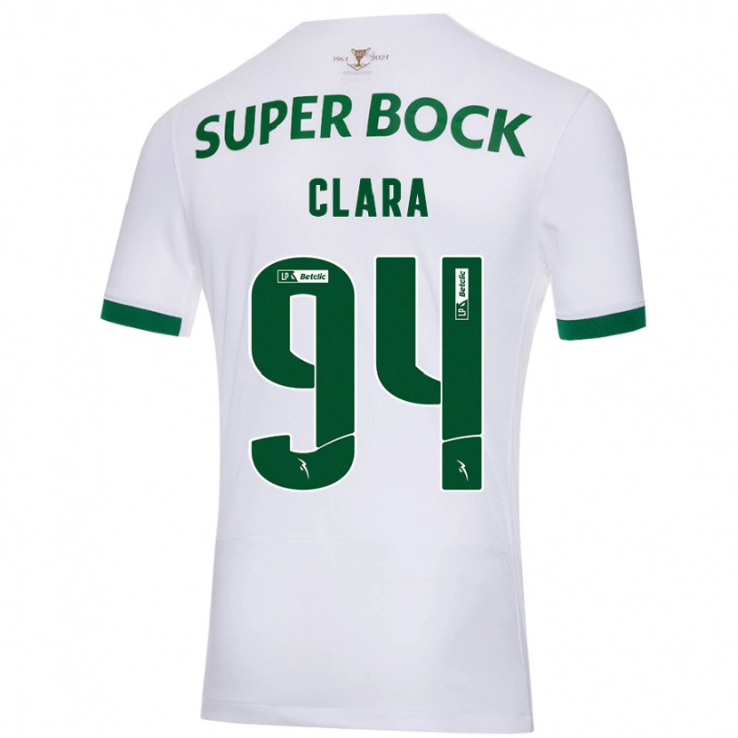 Danxen Dame Diogo Clara #94 Hvit Grønn Bortetrøye Drakt Trøye 2024/25 Skjorter T-Skjorte