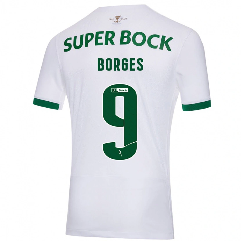 Danxen Dame Ana Borges #9 Hvit Grønn Bortetrøye Drakt Trøye 2024/25 Skjorter T-Skjorte