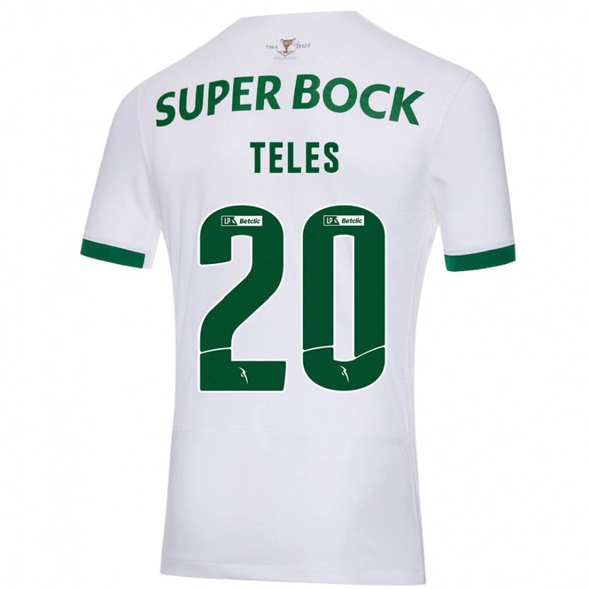 Danxen Dame Ana Teles #20 Hvit Grønn Bortetrøye Drakt Trøye 2024/25 Skjorter T-Skjorte