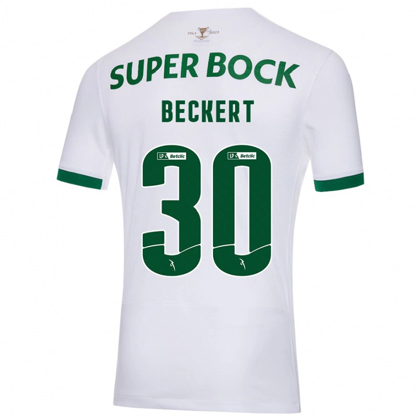Danxen Dame Carolina Beckert #30 Hvit Grønn Bortetrøye Drakt Trøye 2024/25 Skjorter T-Skjorte
