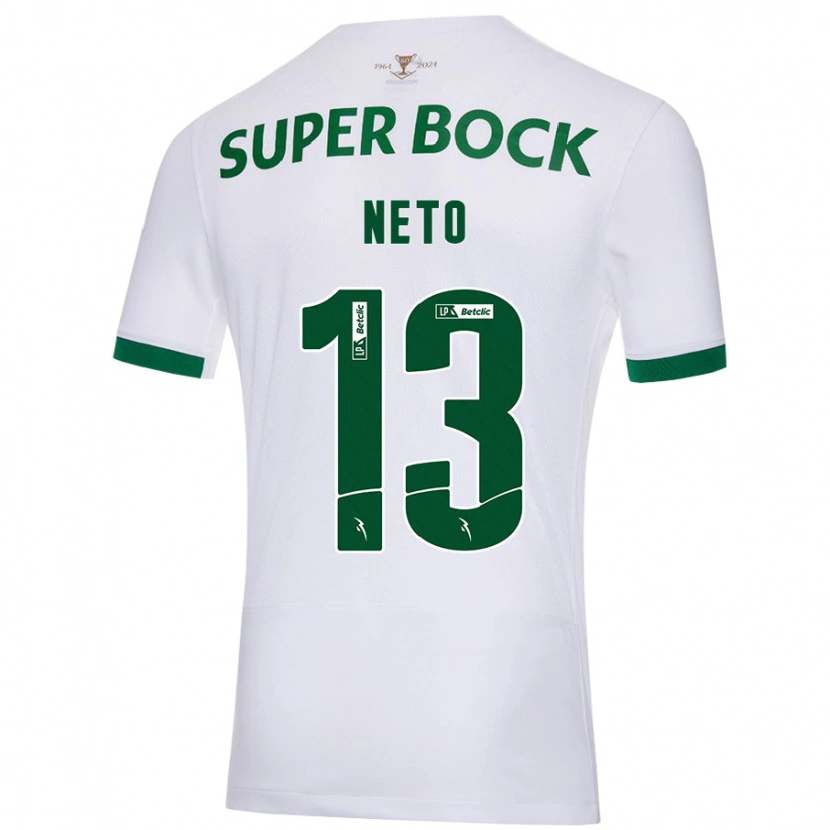 Danxen Dame Luís Neto #13 Hvit Grønn Bortetrøye Drakt Trøye 2024/25 Skjorter T-Skjorte