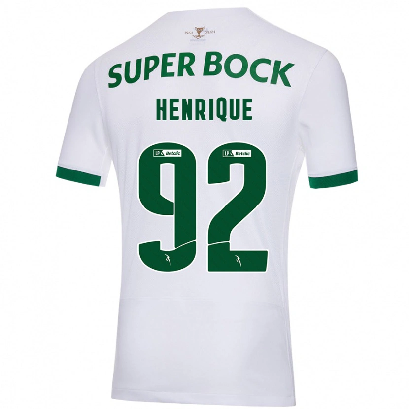 Danxen Dame Eduardo Henrique #92 Hvit Grønn Bortetrøye Drakt Trøye 2024/25 Skjorter T-Skjorte