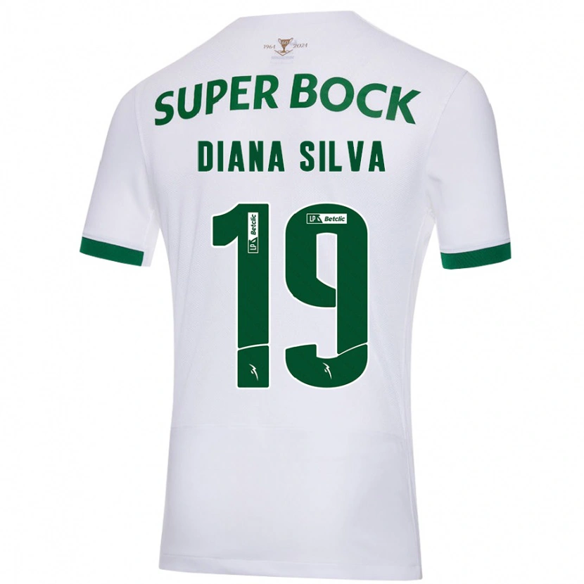 Danxen Dame Diana Micaela Abreu De Sousa E Silva #19 Hvit Grønn Bortetrøye Drakt Trøye 2024/25 Skjorter T-Skjorte