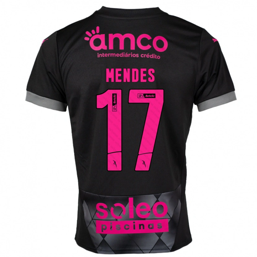Danxen Dame Joe Mendes #17 Svart Rosa Bortetrøye Drakt Trøye 2024/25 Skjorter T-Skjorte