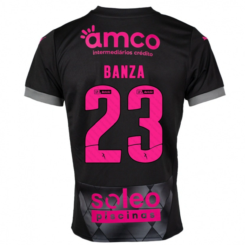 Danxen Dame Simon Banza #23 Svart Rosa Bortetrøye Drakt Trøye 2024/25 Skjorter T-Skjorte