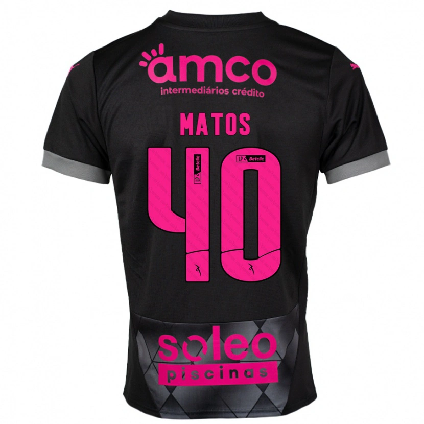Danxen Dame João Matos #40 Svart Rosa Bortetrøye Drakt Trøye 2024/25 Skjorter T-Skjorte