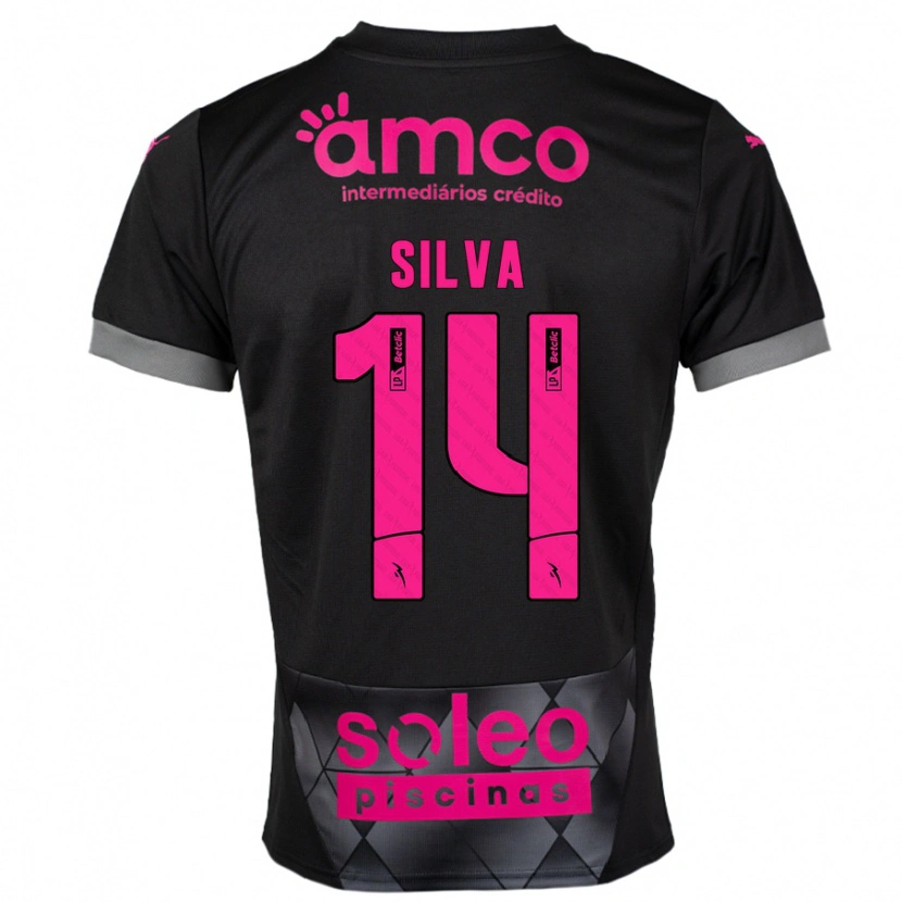 Danxen Dame Dolores Silva #14 Svart Rosa Bortetrøye Drakt Trøye 2024/25 Skjorter T-Skjorte