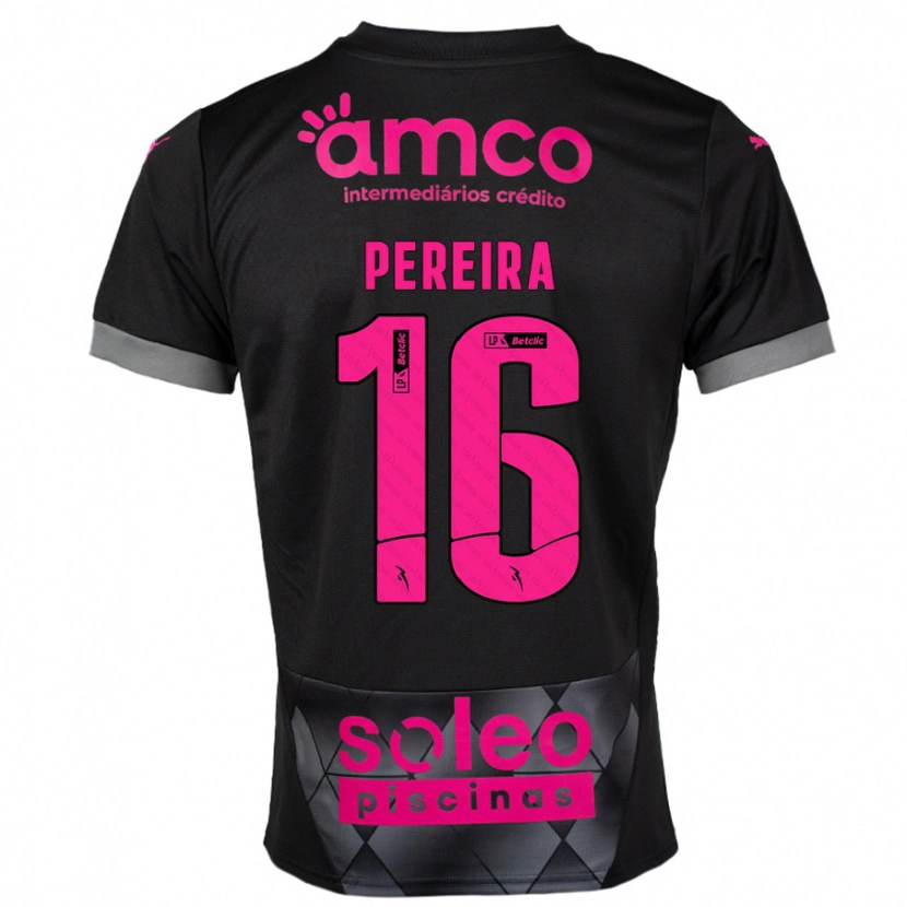 Danxen Dame Catarina Pereira #16 Svart Rosa Bortetrøye Drakt Trøye 2024/25 Skjorter T-Skjorte