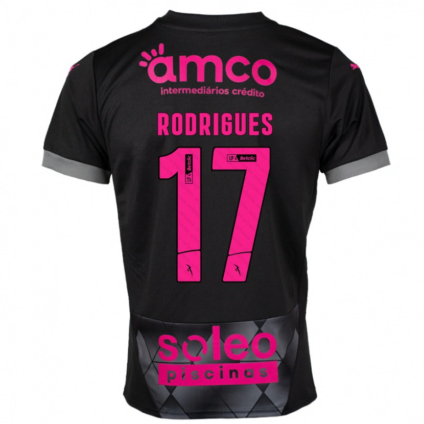 Danxen Dame Tânia Rodrigues #17 Svart Rosa Bortetrøye Drakt Trøye 2024/25 Skjorter T-Skjorte