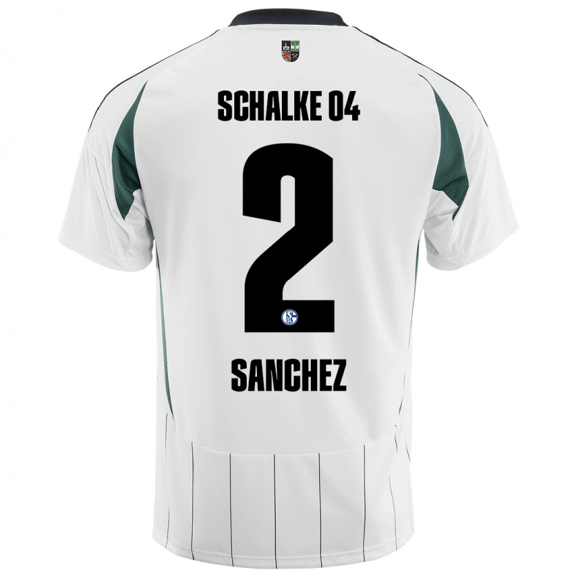 Danxen Dame Felipe Sánchez #2 Hvit Grønn Bortetrøye Drakt Trøye 2024/25 Skjorter T-Skjorte