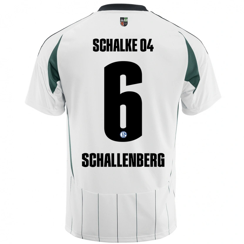 Danxen Dame Ron Schallenberg #6 Hvit Grønn Bortetrøye Drakt Trøye 2024/25 Skjorter T-Skjorte