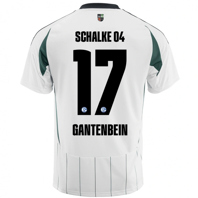 Danxen Dame Adrian Gantenbein #17 Hvit Grønn Bortetrøye Drakt Trøye 2024/25 Skjorter T-Skjorte
