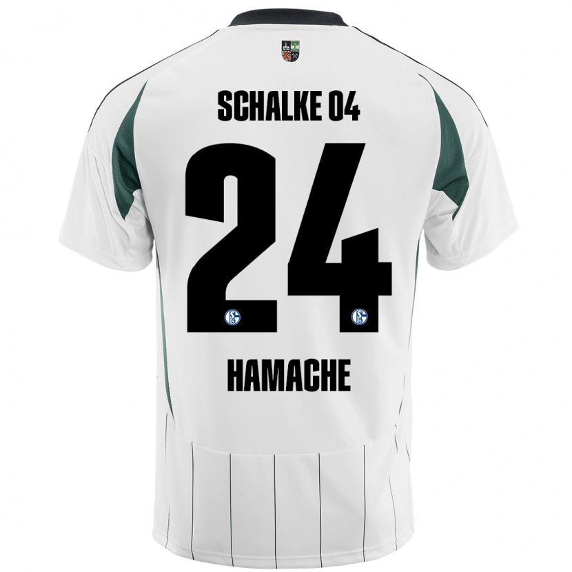 Danxen Dame Ilyes Hamache #24 Hvit Grønn Bortetrøye Drakt Trøye 2024/25 Skjorter T-Skjorte