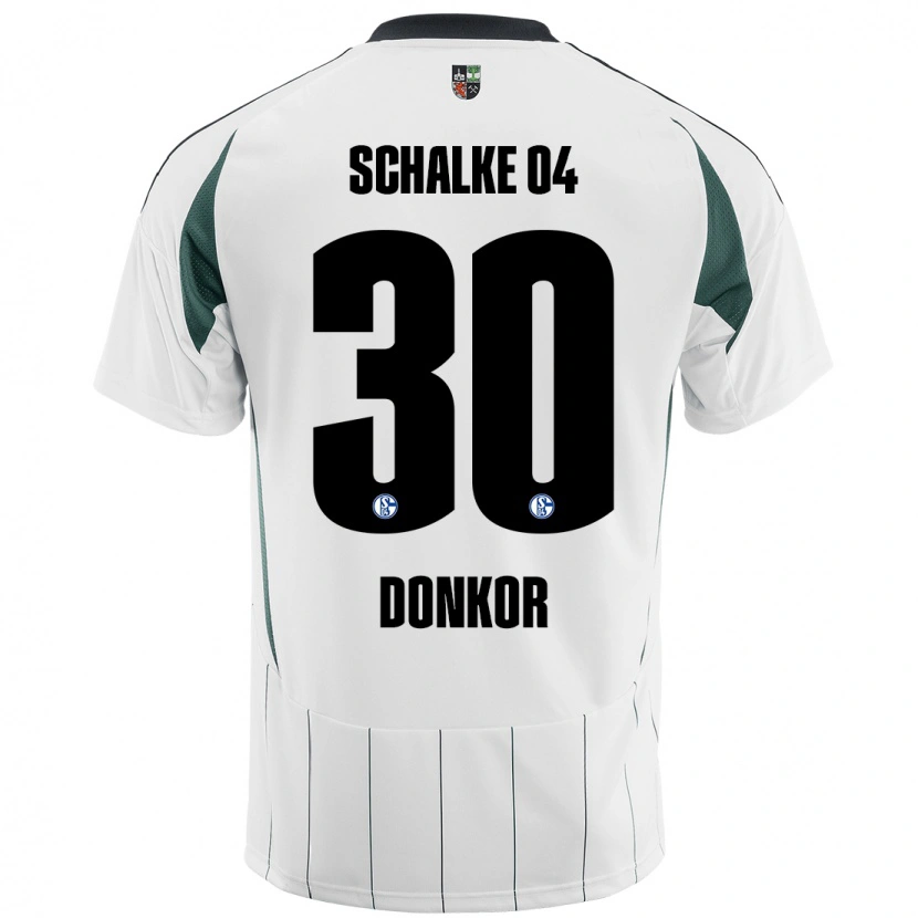 Danxen Dame Anton Donkor #30 Hvit Grønn Bortetrøye Drakt Trøye 2024/25 Skjorter T-Skjorte