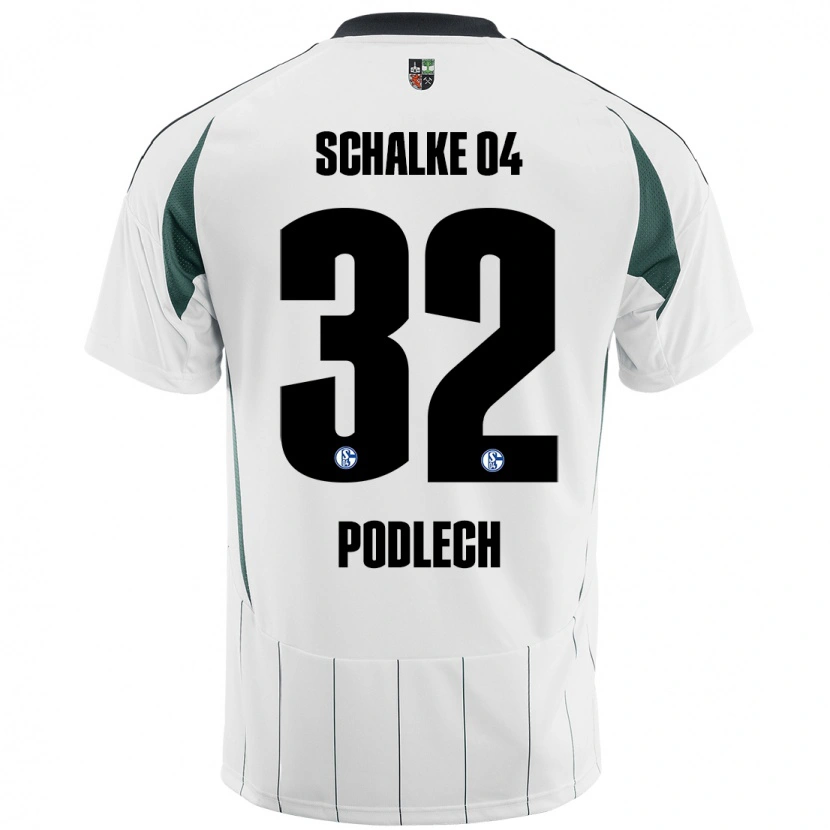 Danxen Dame Luca Podlech #32 Hvit Grønn Bortetrøye Drakt Trøye 2024/25 Skjorter T-Skjorte