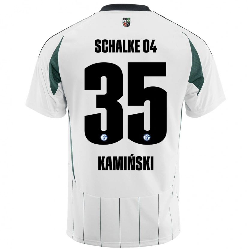 Danxen Dame Marcin Kaminski #35 Hvit Grønn Bortetrøye Drakt Trøye 2024/25 Skjorter T-Skjorte