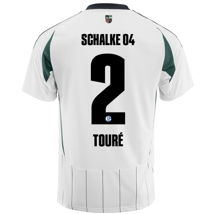 Danxen Dame Tidiane Touré #2 Hvit Grønn Bortetrøye Drakt Trøye 2024/25 Skjorter T-Skjorte
