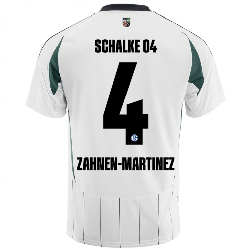 Danxen Dame Pablo Zahnen-Martinez #4 Hvit Grønn Bortetrøye Drakt Trøye 2024/25 Skjorter T-Skjorte