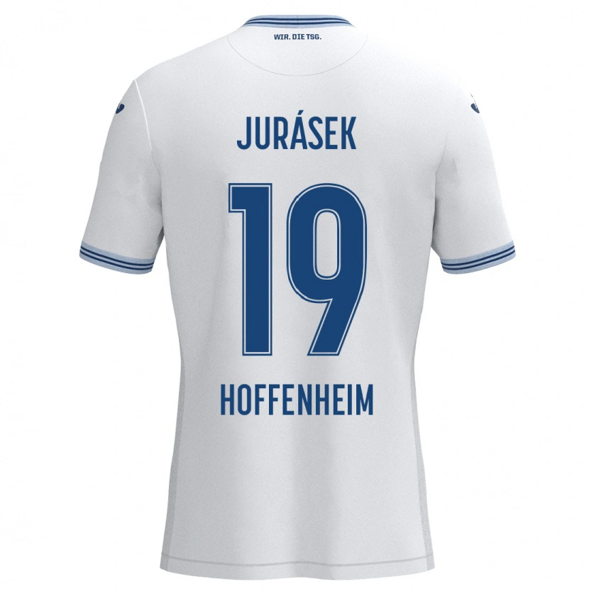 Danxen Dame David Jurásek #19 Hvit Blå Bortetrøye Drakt Trøye 2024/25 Skjorter T-Skjorte