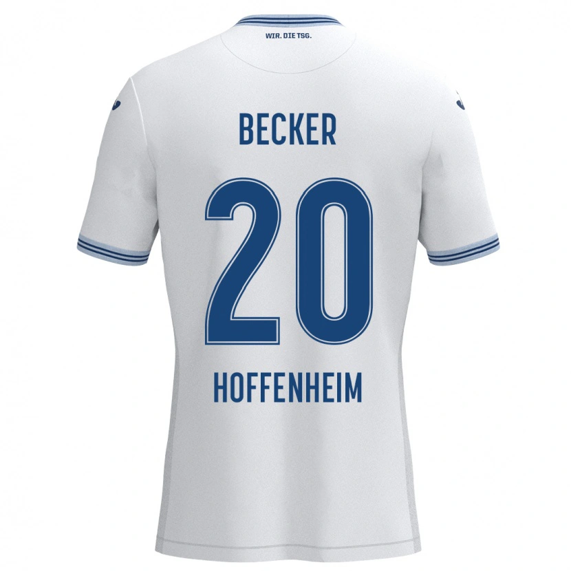 Danxen Dame Finn Ole Becker #20 Hvit Blå Bortetrøye Drakt Trøye 2024/25 Skjorter T-Skjorte