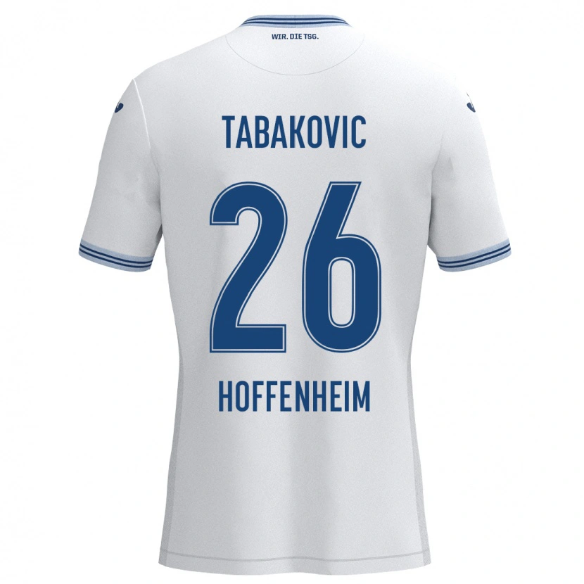 Danxen Dame Haris Tabakovic #26 Hvit Blå Bortetrøye Drakt Trøye 2024/25 Skjorter T-Skjorte