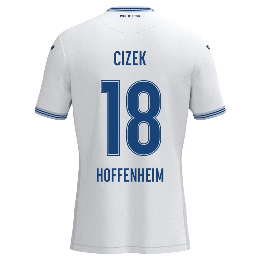 Danxen Dame Krystof Cizek #18 Hvit Blå Bortetrøye Drakt Trøye 2024/25 Skjorter T-Skjorte