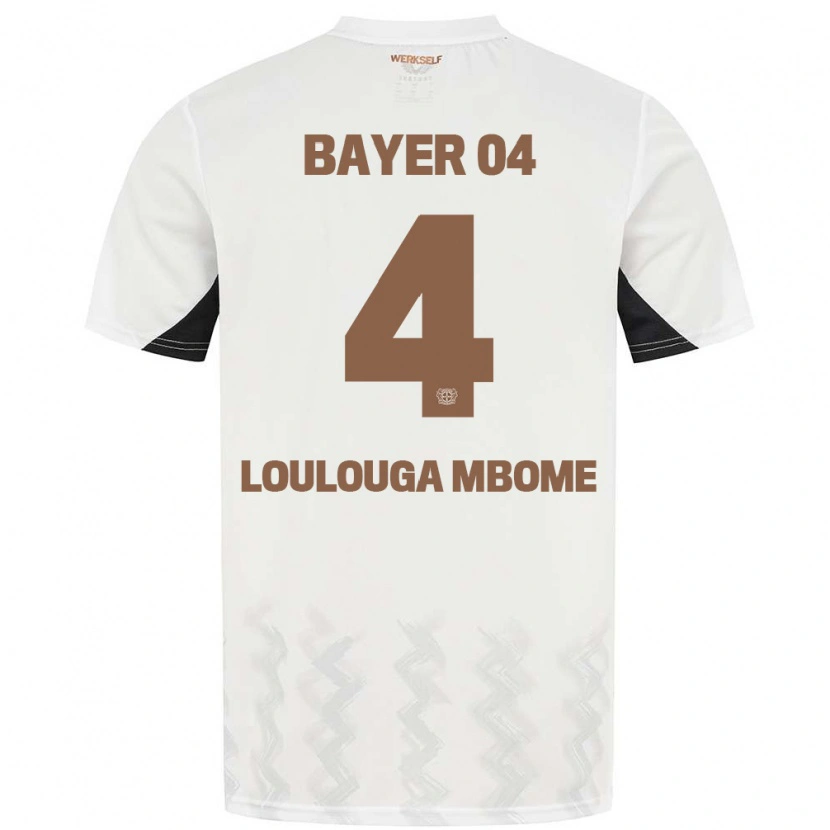 Danxen Dame Adrien Loulouga Mbome #4 Hvit Svart Bortetrøye Drakt Trøye 2024/25 Skjorter T-Skjorte