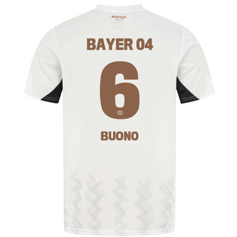 Danxen Dame Francesco Buono #6 Hvit Svart Bortetrøye Drakt Trøye 2024/25 Skjorter T-Skjorte