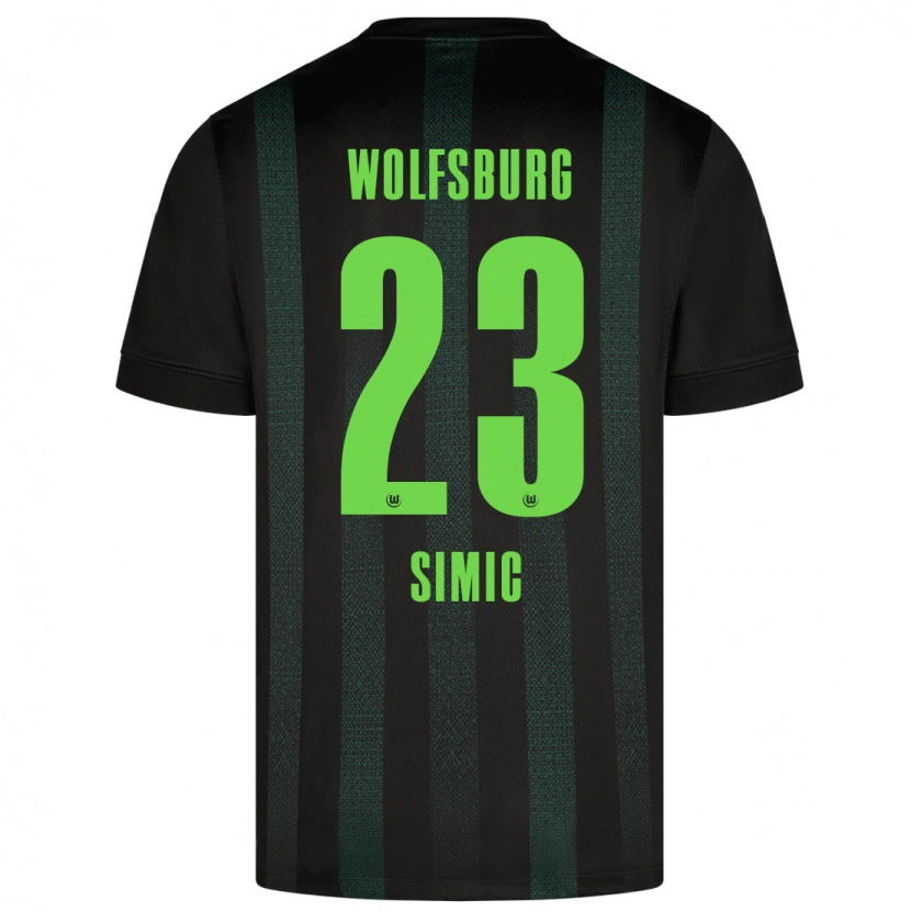 Danxen Dame Karlo Simic #23 Mørk Grønn Bortetrøye Drakt Trøye 2024/25 Skjorter T-Skjorte