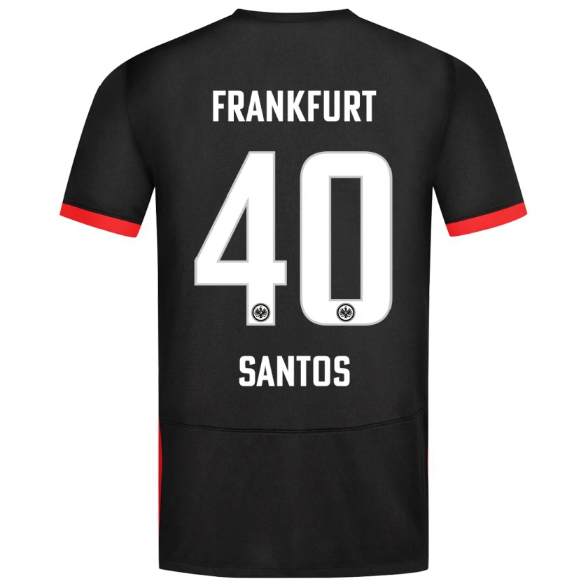 Danxen Dame Kauã Santos #40 Svart Bortetrøye Drakt Trøye 2024/25 Skjorter T-Skjorte
