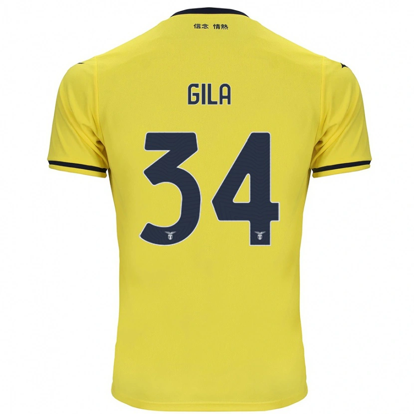 Danxen Dame Mario Gila #34 Gul Bortetrøye Drakt Trøye 2024/25 Skjorter T-Skjorte